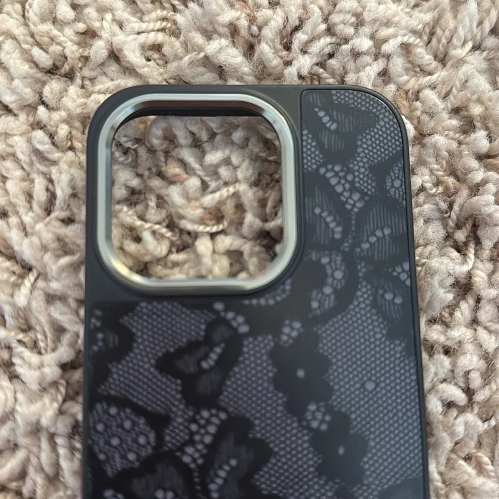 Burga iPhone 15 Pro Case - Black Lace - excellent condition - barely used
